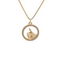 Nihaojewelry Fashion Gesture Pendant Zircon Necklace Wholesale Jewelry sku image 9