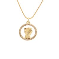 Nihaojewelry Fashion Gesture Pendant Zircon Necklace Wholesale Jewelry sku image 10