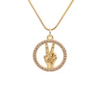 Nihaojewelry Fashion Gesture Pendant Zircon Necklace Wholesale Jewelry sku image 12