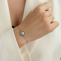 Wholesale Jewelry Emerald Pendant Titanium Steel Necklace Bracelet Set Nihaojewelry sku image 1
