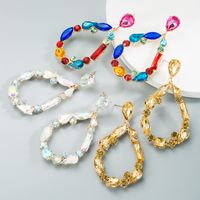 Wholesale Jewelry Fashion Drop-shaped Color Rhinestone Alloy Earrings Nihaojewelry main image 1