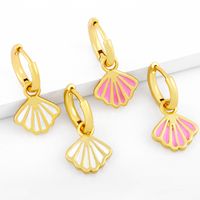 Nihaojewelry Korean Style Fan-shaped Shell Oil Drop Earrings Wholesale Jewelry main image 1