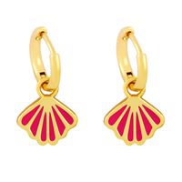 Nihaojewelry Korean Style Fan-shaped Shell Oil Drop Earrings Wholesale Jewelry main image 6