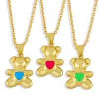Nihaojewelry Dripping Oil Heart Shape Bear Necklace Wholesale Jewelry main image 2