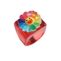 Wholesale Jewelry Resin Acrylic Blooming Smiley Ring Nihaojewelry main image 1