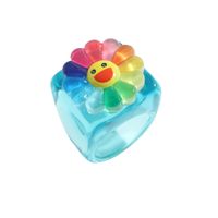 Wholesale Jewelry Resin Acrylic Blooming Smiley Ring Nihaojewelry main image 6