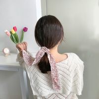 Nihaojewelry Retro Style Floral Ribbon Bowknot Hair Scrunchies Wholesale Jewelry main image 3