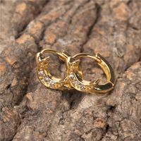 Wholesale Jewelry Fashion Moon Copper Inlaid Zircon Earrings Nihaojewelry main image 5