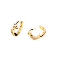 Wholesale Jewelry Fashion Moon Copper Inlaid Zircon Earrings Nihaojewelry main image 6