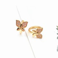Wholesale Jewelry Simple Butterfly Shape Copper Micro-inlaid Zircon Earrings Nihaojewelry main image 1