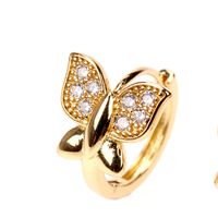 Wholesale Jewelry Simple Butterfly Shape Copper Micro-inlaid Zircon Earrings Nihaojewelry main image 4