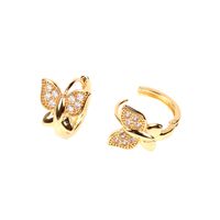 Wholesale Jewelry Simple Butterfly Shape Copper Micro-inlaid Zircon Earrings Nihaojewelry main image 6