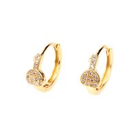 Vente En Gros Bijoux Mode Clé Boucles D&#39;oreilles En Zircon Incrusté De Cuivre Nihaojewelry main image 3