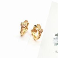 Vente En Gros Bijoux Coeur Simple Boucles D&#39;oreilles Zircon Incrusté De Cuivre Nihaojewelry main image 1
