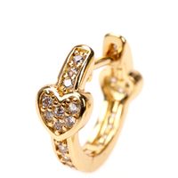 Vente En Gros Bijoux Coeur Simple Boucles D&#39;oreilles Zircon Incrusté De Cuivre Nihaojewelry main image 4