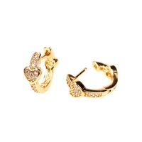 Vente En Gros Bijoux Coeur Simple Boucles D&#39;oreilles Zircon Incrusté De Cuivre Nihaojewelry main image 6