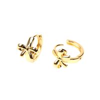 Wholesale Jewelry Simple Gold-plated Bow Copper Earrings Nihaojewelry main image 6