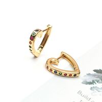 Wholesale Jewelry Fashion Hollow Heart-shape Copper Inlaid Zircon Earrings Nihaojewelry main image 1