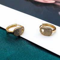Vente En Gros Bijoux Mode Boucles D&#39;oreilles En Zircon Incrusté De Cuivre En Forme De Serrure Nihaojewelry main image 1