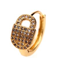 Vente En Gros Bijoux Mode Boucles D&#39;oreilles En Zircon Incrusté De Cuivre En Forme De Serrure Nihaojewelry main image 4