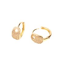 Wholesale Jewelry Fashion Lock-shaped Copper Inlaid Zircon Earrings Nihaojewelry main image 6