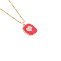 Nihaojewelry Fashion Heart Devil's Eye Pendant Zircon Oil Dropping Necklace Wholesale Jewelry main image 4