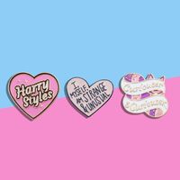 Wholesale Jewelry Cartoon Badge Heart Letter Ribbon Brooch Nihaojewelry main image 2