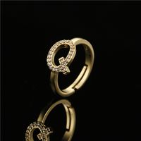 Wholesale Jewelry Copper Micro-inlaid 26 English Alphabet Ring Nihaojewelry main image 1