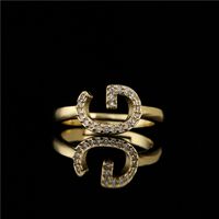 Wholesale Jewelry Copper Micro-inlaid 26 English Alphabet Ring Nihaojewelry main image 4
