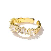 Wholesale Jewelry Square Zircon Irregular Copper Ring Nihaojewelry sku image 1