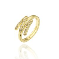 Wholesale Jewelry Copper Micro-inlaid 26 English Alphabet Ring Nihaojewelry sku image 13