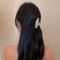 Wholesale Diamond Leaf Hairpin Opal Catch Clip Nihaojewelry Hair Accessories main image 3