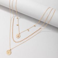 Nihaojewelry Jewelry Wholesale Tassel Disc Pendant Multilayer Necklace sku image 1