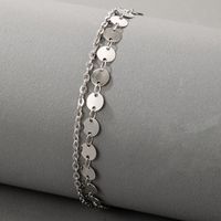 Nihaojewelry Jewelry Wholesale Silver Disc Geometric Multi-layer Bracelet Anklet main image 1