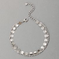 Nihaojewelry Jewelry Wholesale Silver Disc Geometric Multi-layer Bracelet Anklet main image 3