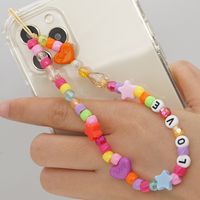 Ethnic Candy Color Mixed Beads Short Mobile Phone Lanyard main image 1