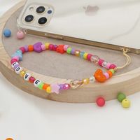 Ethnic Candy Color Mixed Beads Short Mobile Phone Lanyard main image 4