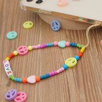 Fashion Letter Beaded Hand-woven Colorful Beads Mobile Phone Chain main image 5