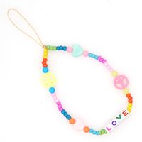 Fashion Letter Beaded Hand-woven Colorful Beads Mobile Phone Chain main image 6