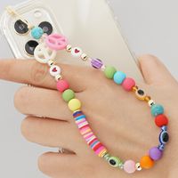 Simple Ethnic Candy Beads Lucky Eyes Beaded Mobile Phone Lanyard main image 1