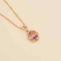 Fashion Multi-color Full Diamond Sunflower Pendent Copper Necklace main image 5