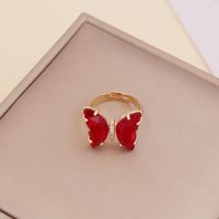 Fashion Zircon Butterfly Opening Adjustable Ring Wholesale main image 4