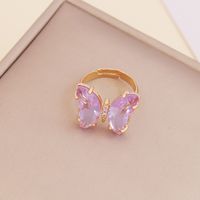 Fashion Zircon Butterfly Opening Adjustable Ring Wholesale main image 3
