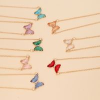 Wholesale Fashion Multicolor Butterfly Pendent Copper Necklace main image 1