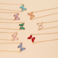 Wholesale Fashion Multicolor Butterfly Pendent Copper Necklace main image 2