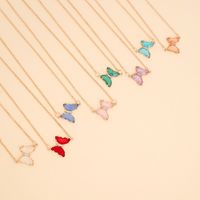 Wholesale Fashion Multicolor Butterfly Pendent Copper Necklace main image 3