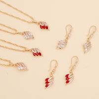 Fashion Multicolor Zirconium Feather Necklace main image 1