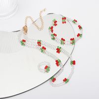 Fashion Crystal Beaded Necklace Bracelet Ring Set main image 3