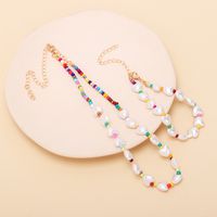 Ethnic Style Heart Pearl Necklace Bracelet Combination Set main image 4