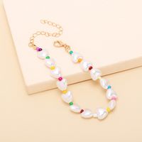 Ethnic Style Heart Pearl Necklace Bracelet Combination Set main image 5